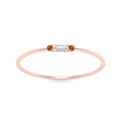 Stackable Thin Baguette Ring