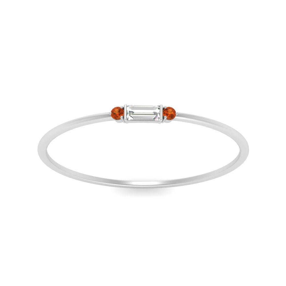 Thin Stack Baguette Ring