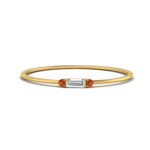 Stackable Thin Baguette Ring