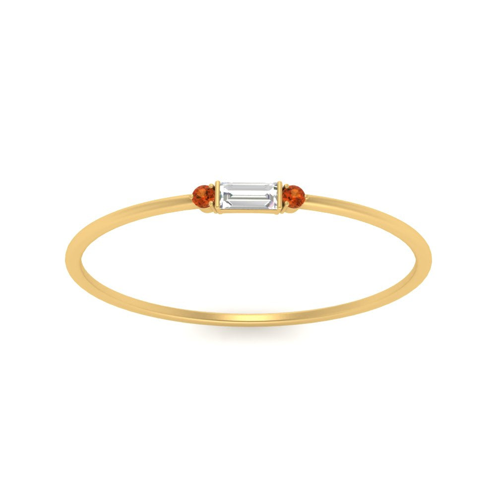 Thin Stack Baguette Ring