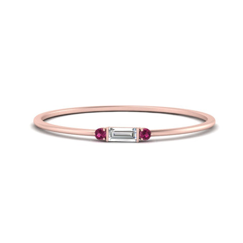 Stackable Thin Baguette Ring