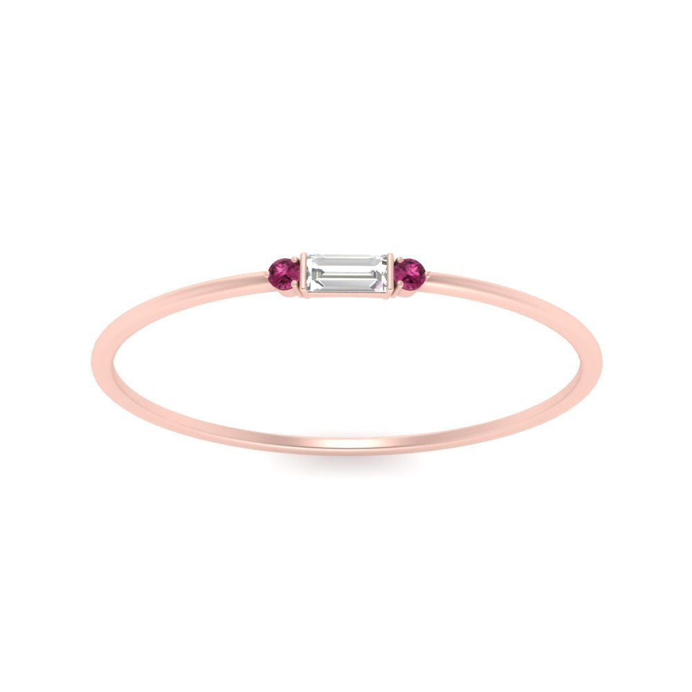 Thin Stack Baguette Ring