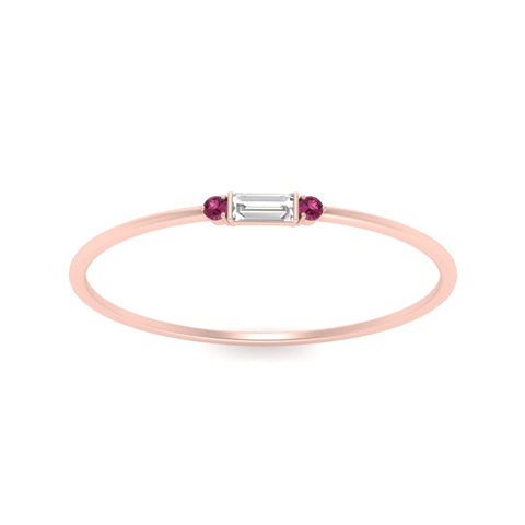 Stackable Thin Baguette Ring