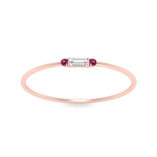 Stackable Thin Baguette Ring