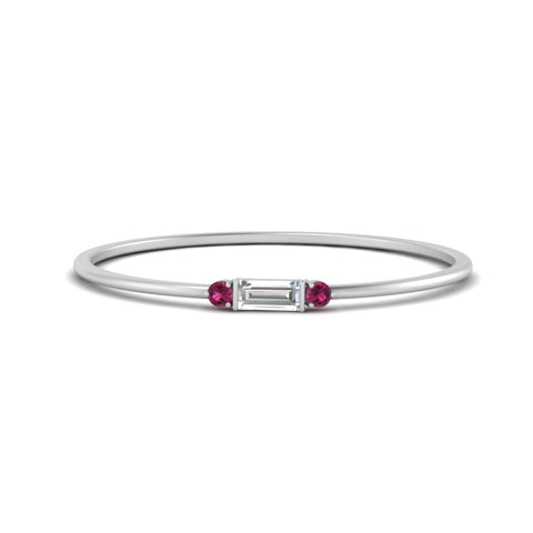 Stackable Thin Baguette Ring