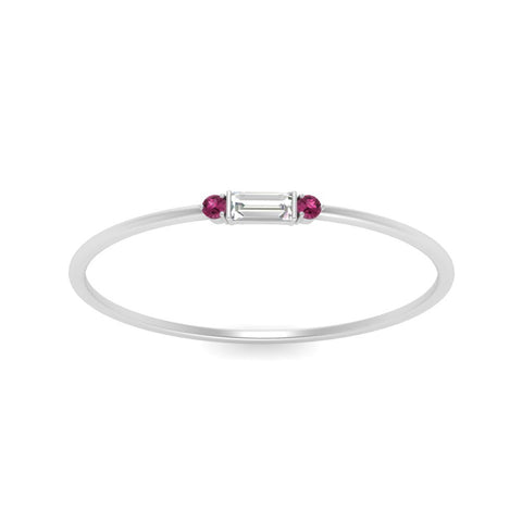 Stackable Thin Baguette Ring