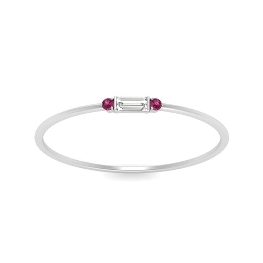 Stackable Thin Baguette Ring