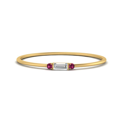 Stackable Thin Baguette Ring