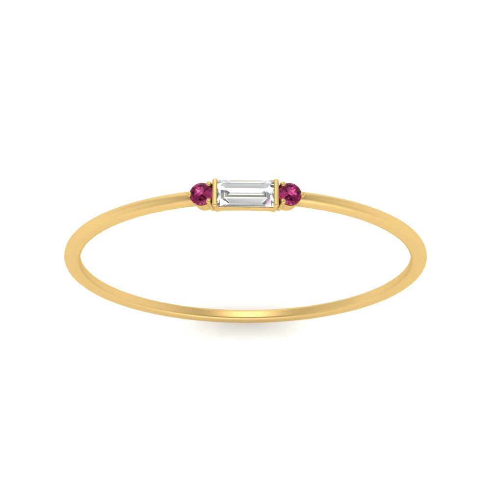 Thin Stack Baguette Ring