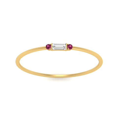 Stackable Thin Baguette Ring