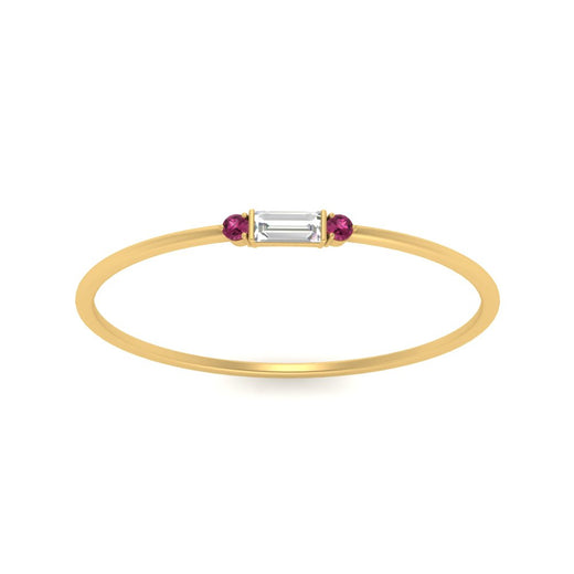 Stackable Thin Baguette Ring