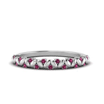 Load image into Gallery viewer, thin-pink-sapphire-vintage-wedding-band-in-white-gold-FD123703BGSADRPI-NL-WG-GS
