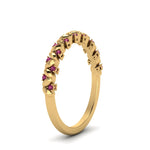 Load image into Gallery viewer, thin-pink-sapphire-vintage-wedding-band-in-yellow-gold-FD123703BGSADRPI-NL-YG-GS
