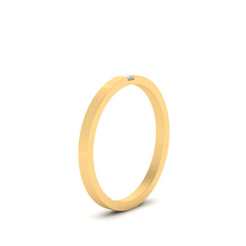 Thin Princess Cut Mens Band Ring