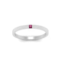 Thumbnail 23 - Thin Princess Cut Mens Band Ring