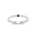 Thumbnail 20 - Thin Princess Cut Mens Band Ring