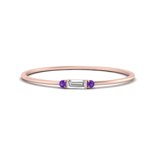 Stackable Thin Baguette Ring