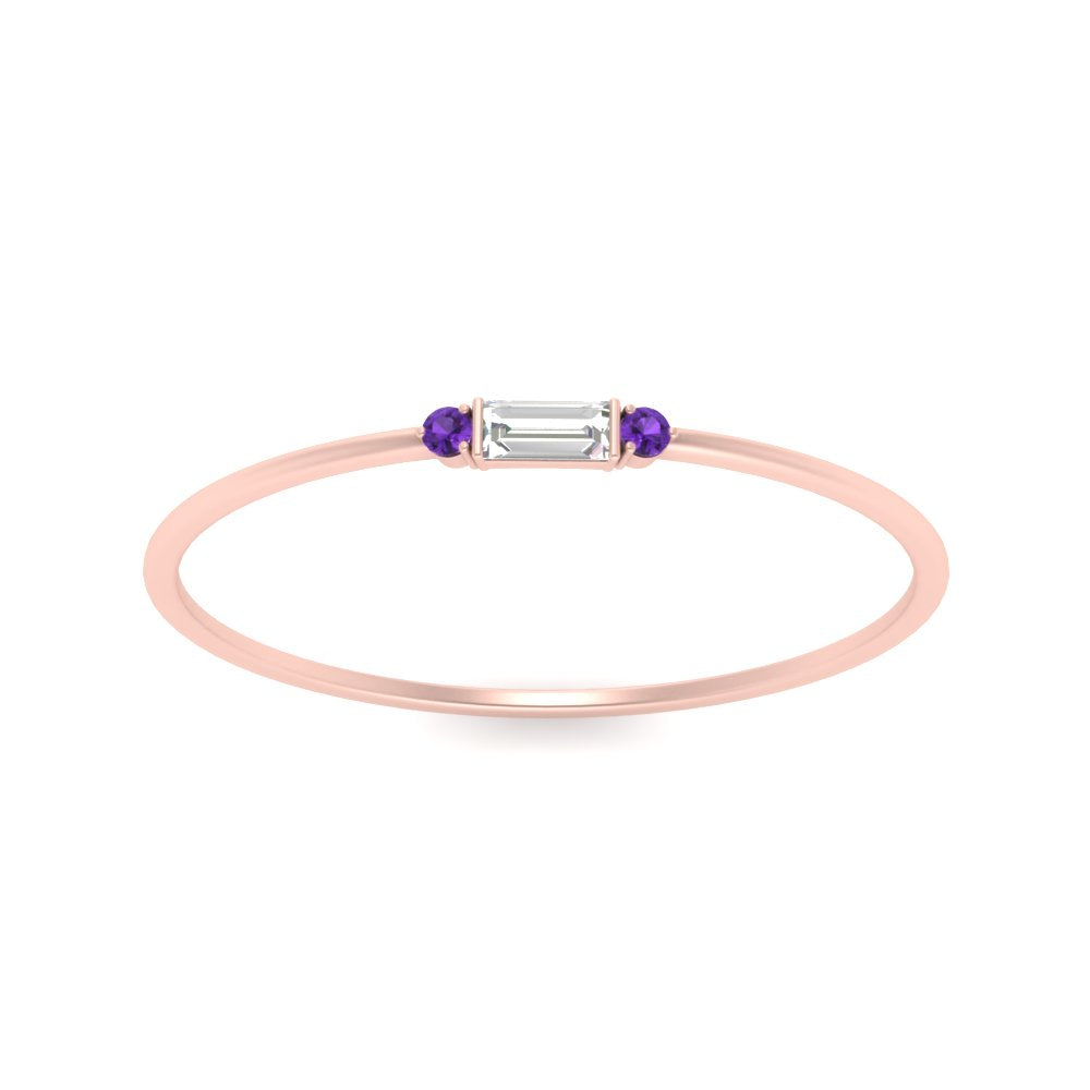 Thin Stack Baguette Ring