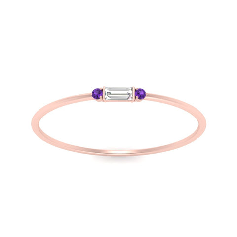 Stackable Thin Baguette Ring