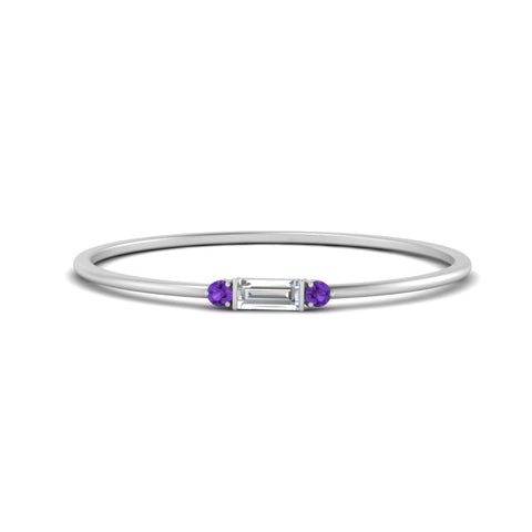 Stackable Thin Baguette Ring
