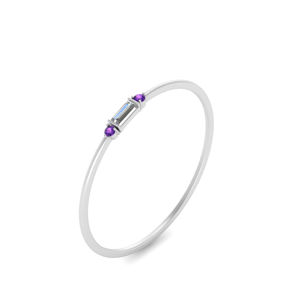 Thin Stack Baguette Ring