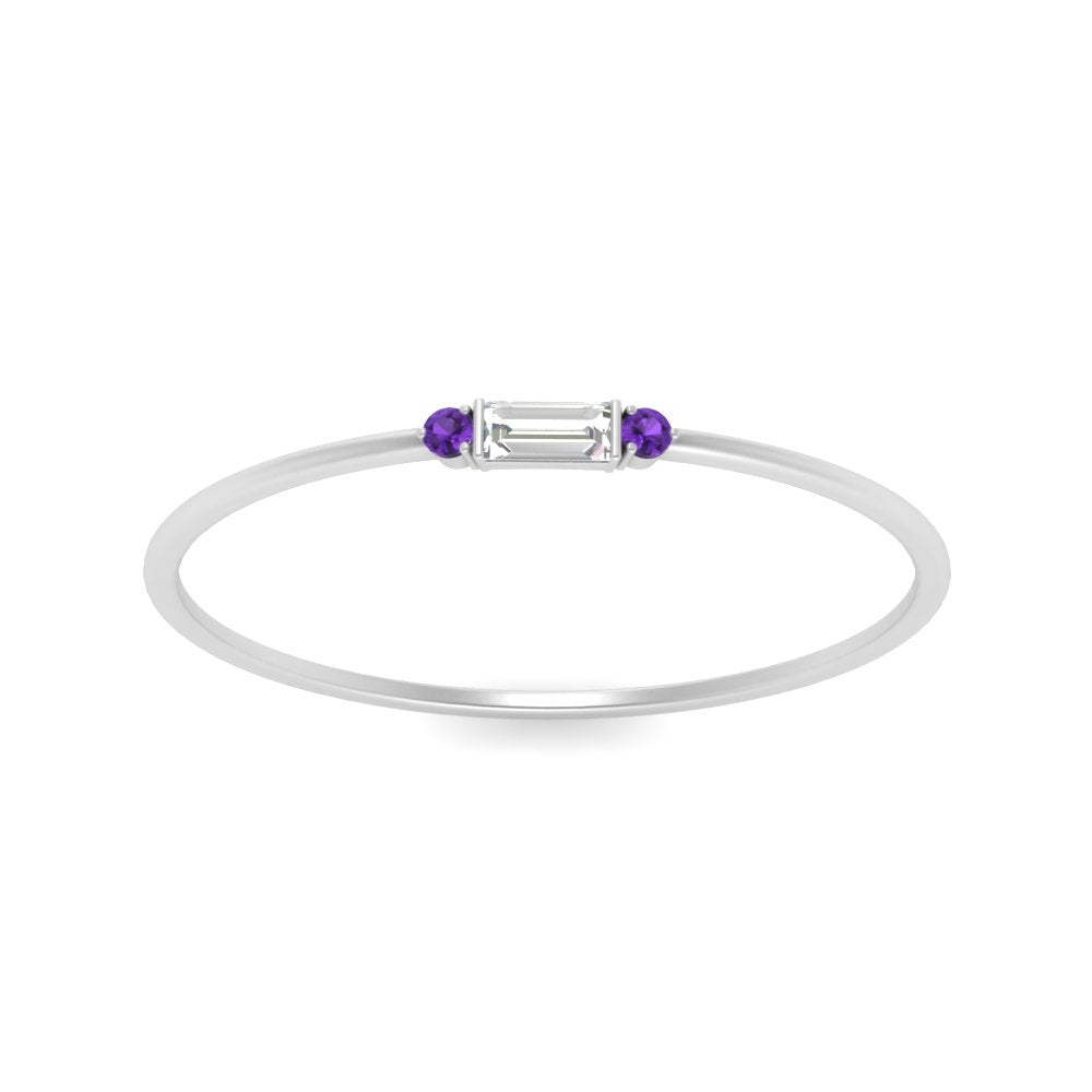 Thin Stack Baguette Ring