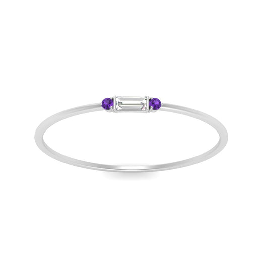 Stackable Thin Baguette Ring