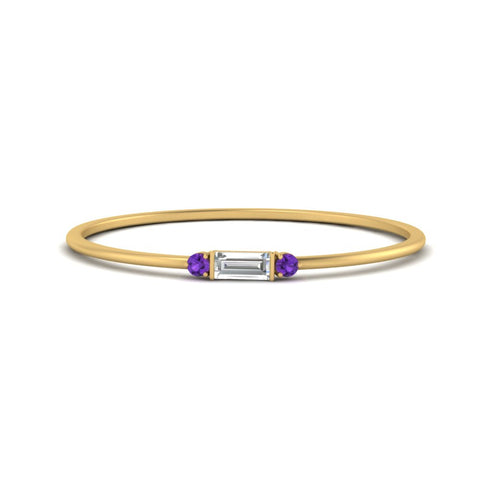 Stackable Thin Baguette Ring