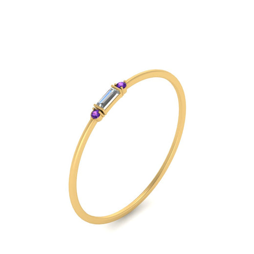 Stackable Thin Baguette Ring