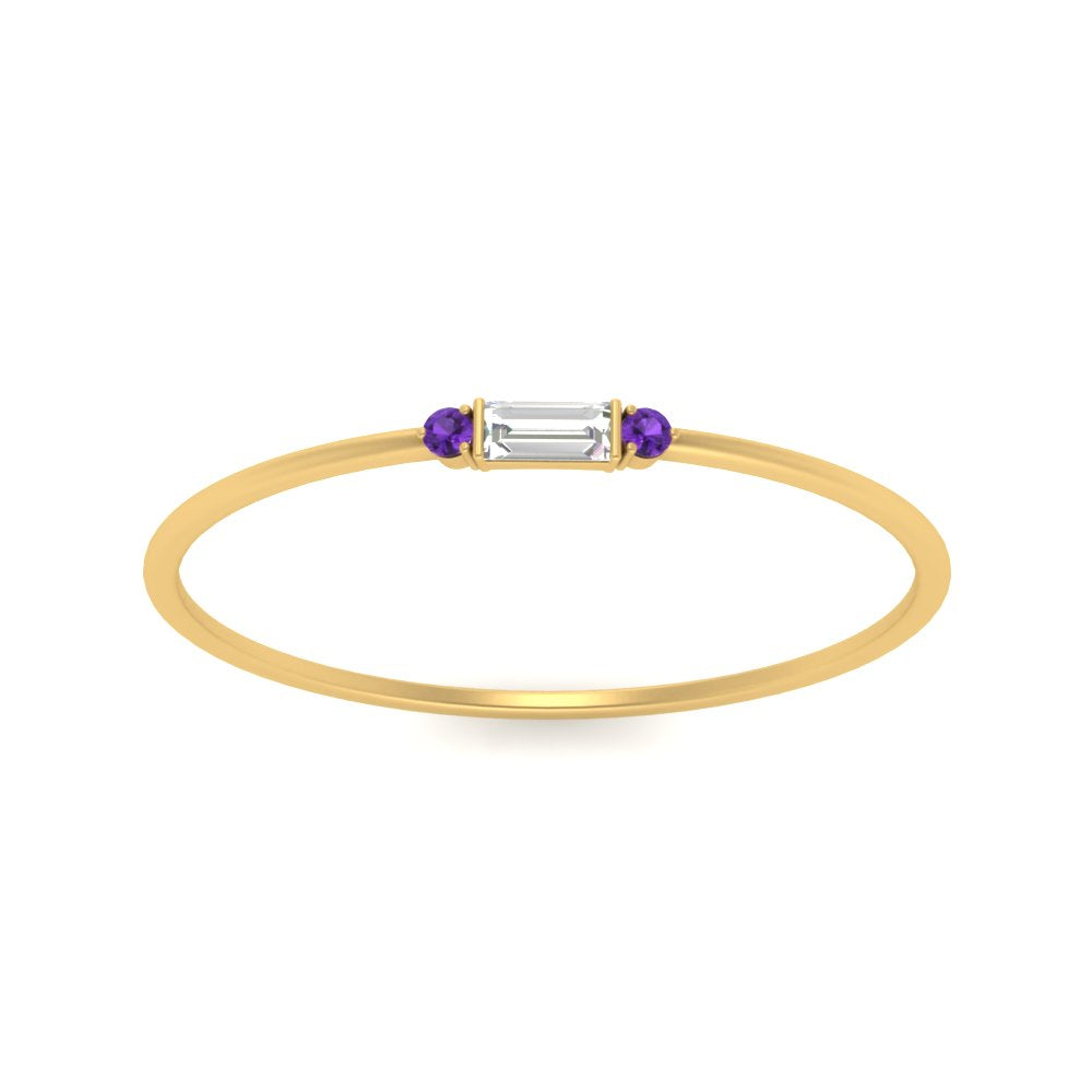 Thin Stack Baguette Ring