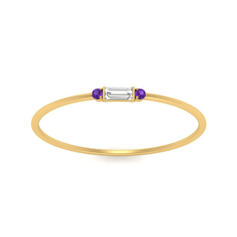 Stackable Thin Baguette Ring