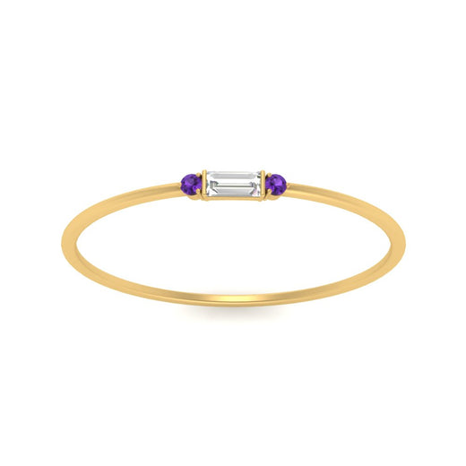 Stackable Thin Baguette Ring