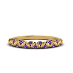 Load image into Gallery viewer, thin-purple-topaz-vintage-wedding-band-in-yellow-gold-FD123703BGVITO-NL-YG-GS
