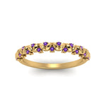 Load image into Gallery viewer, thin-purple-topaz-vintage-wedding-band-in-yellow-gold-FD123703BGVITO-NL-YG-GS
