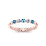 Load image into Gallery viewer, thin-round-diamond-stack-band-with-blue-topaz-in-rose-gold-FD9548BGICBLTO-NL-RG.jpg
