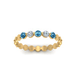 Load image into Gallery viewer, thin-round-diamond-stack-band-with-blue-topaz-in-yellow-gold-FD9548BGICBLTO-NL-YG.jpg
