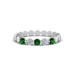 Load image into Gallery viewer, thin-round-diamond-stack-band-with-emerald-in-white-gold-FD9548BGEMGR-NL-WG.jpg
