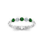 Load image into Gallery viewer, thin-round-diamond-stack-band-with-emerald-in-white-gold-FD9548BGEMGR-NL-WG.jpg
