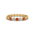 Load image into Gallery viewer, thin-round-diamond-stack-band-with-orange-sapphire-in-yellow-gold-FD9548BGSAOR-NL-YG.jpg
