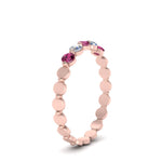 Load image into Gallery viewer, thin-round-diamond-stack-band-with-pink-sapphire-in-rose-gold-FD9548BGSADRPI-NL-RG.jpg

