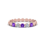 Load image into Gallery viewer, thin-round-diamond-stack-band-with-purple-topaz-in-rose-gold-FD9548BGVITO-NL-RG.jpg
