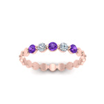 Load image into Gallery viewer, thin-round-diamond-stack-band-with-purple-topaz-in-rose-gold-FD9548BGVITO-NL-RG.jpg
