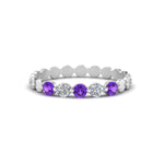 Load image into Gallery viewer, thin-round-diamond-stack-band-with-purple-topaz-in-white-gold-FD9548BGVITO-NL-WG.jpg
