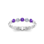 Load image into Gallery viewer, thin-round-diamond-stack-band-with-purple-topaz-in-white-gold-FD9548BGVITO-NL-WG.jpg
