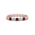 Load image into Gallery viewer, thin-round-diamond-stack-band-with-ruby-in-rose-gold-FD9548BGRUDR-NL-RG.jpg
