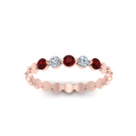 Load image into Gallery viewer, thin-round-diamond-stack-band-with-ruby-in-rose-gold-FD9548BGRUDR-NL-RG.jpg
