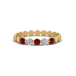 Load image into Gallery viewer, thin-round-diamond-stack-band-with-ruby-in-yellow-gold-FD9548BGRUDR-NL-YG.jpg
