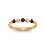 Load image into Gallery viewer, thin-round-diamond-stack-band-with-ruby-in-yellow-gold-FD9548BGRUDR-NL-YG.jpg
