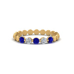 Load image into Gallery viewer, thin-round-diamond-stack-band-with-sapphire-in-yellow-gold-FD9548BGSABL-NL-YG.jpg
