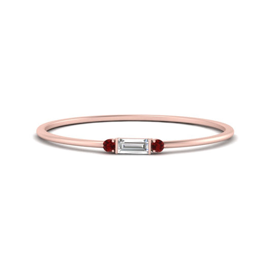 Stackable Thin Baguette Ring